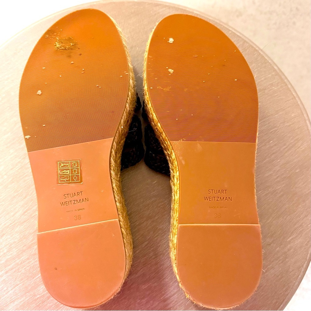 STUART WEITZMAN 38 WOMENS BLACK ROPED‎ SLIP ON SUMMER VACATION SUNDRESS SANDALS - Picture 9 of 10